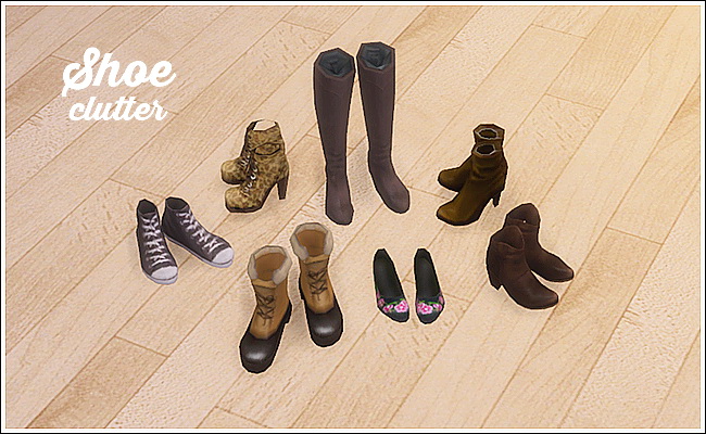 Sims 4 7 decorative shoes from Ts2 at Lina Cherie