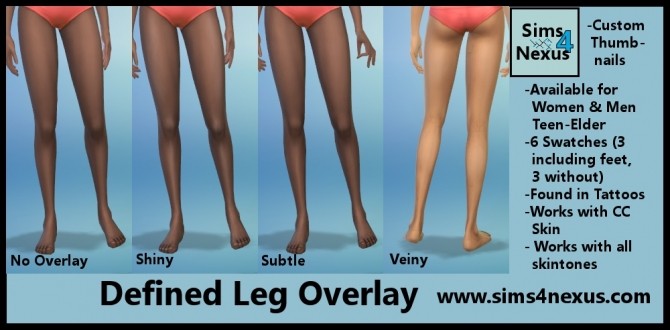 Sims 4 Defined Leg Overlay by SamanthaGump at Sims 4 Nexus