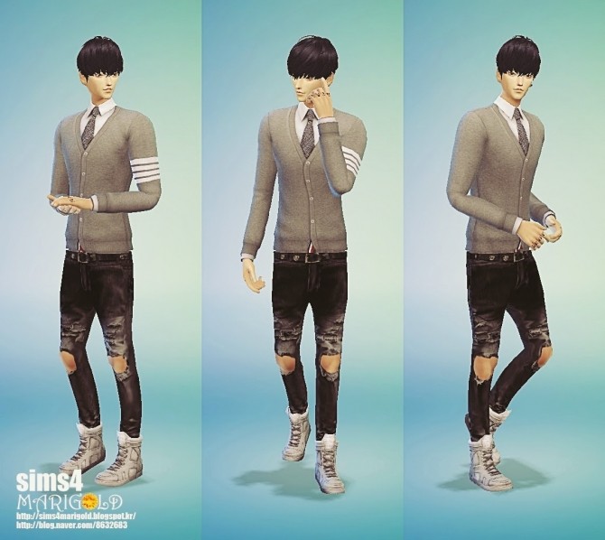 Sims 4 Sagging destroyed jeans at Marigold