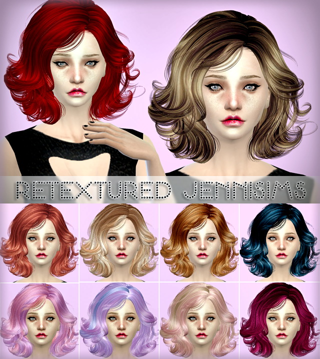 Sims 4 Newseas Heroine Hair retextured at Jenni Sims