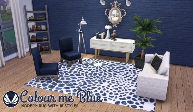 Sims 4 Colour Me Blue Modern Rugs at Simsational Designs
