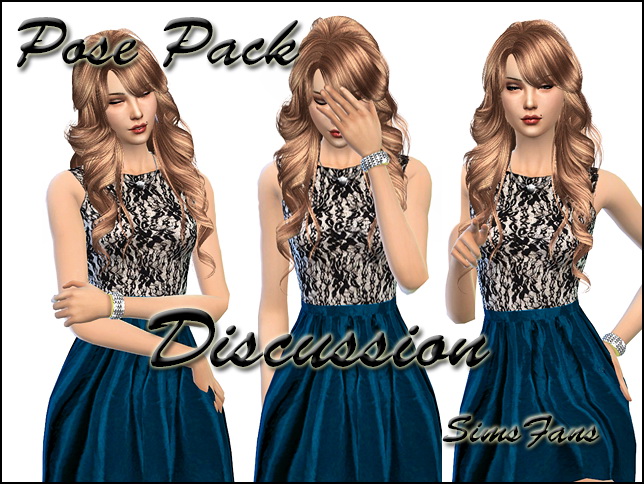 Sims 4 5 in 1 Discussion Posepack by Sim4fun at Sims Fans