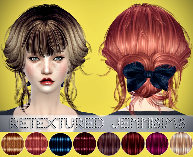 Sims 4 Newsea Summer Flavour and Aeolian Bell Hair retextured at Jenni Sims