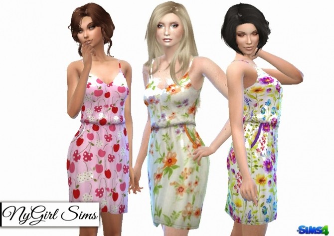 Sims 4 Gathered Spring Dress with Pockets at NyGirl Sims