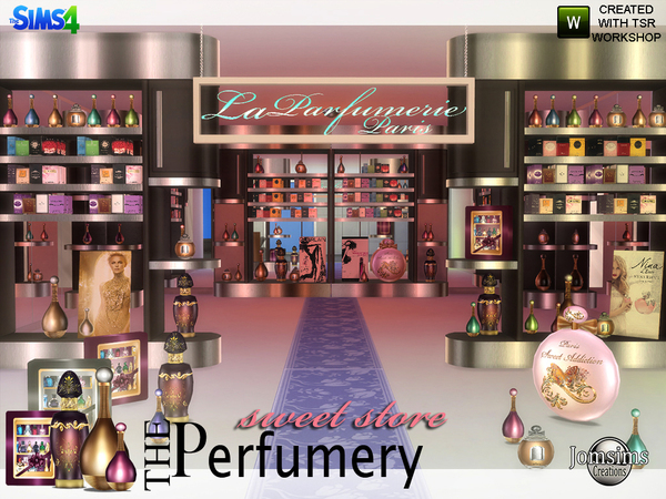 Sims 4 Perfumery sweet store by jomsims at TSR