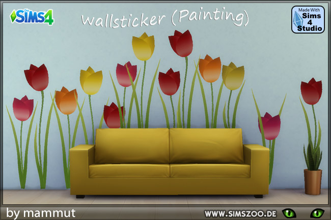 Sims 4 Tulip wall decals by mammut at Blacky’s Sims Zoo
