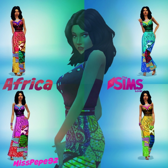 Africa dress by MissPepe92 at The Sims Lover » Sims 4 Updates