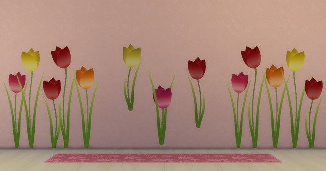Sims 4 Tulip wall decals by mammut at Blacky’s Sims Zoo