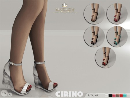 Madlen Cirino wedge sandals by MJ95 at TSR » Sims 4 Updates