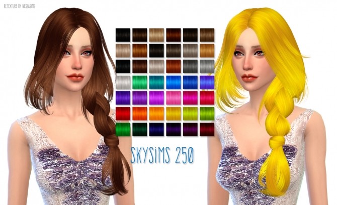 Sims 4 Skysims 250 hair retexture at Nessa Sims