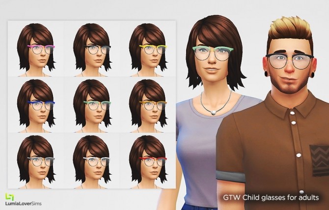 Sims 4 GTW child glasses for YA/A at LumiaLover Sims