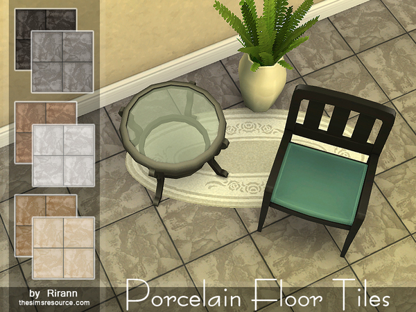 Sims 4 Porcelain Floor Tiles by Rirann at TSR
