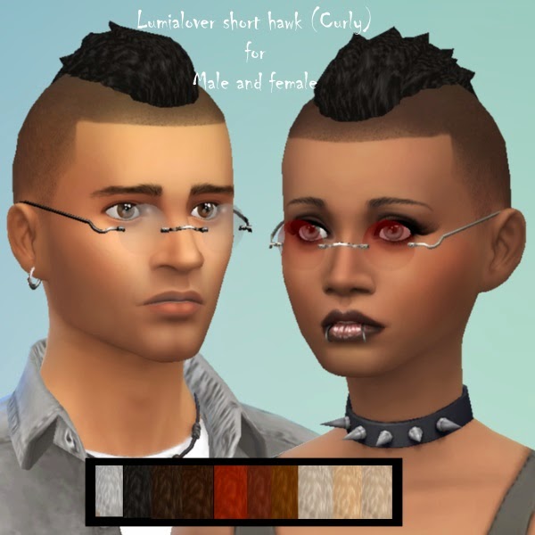 Sims 4 Two Hawk Hairs for m f at Dachs Sims