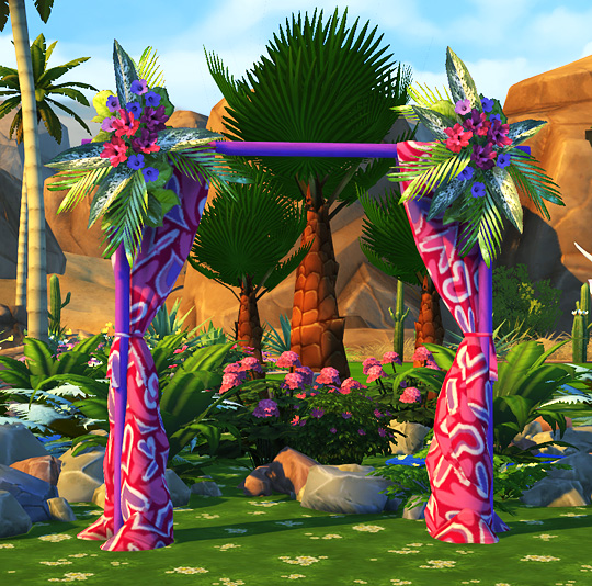 Sims 4 Fully functional wedding arches at Soloriya