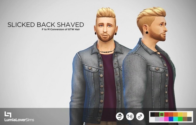 Sims 4 Slicked back shaved hair at LumiaLover Sims