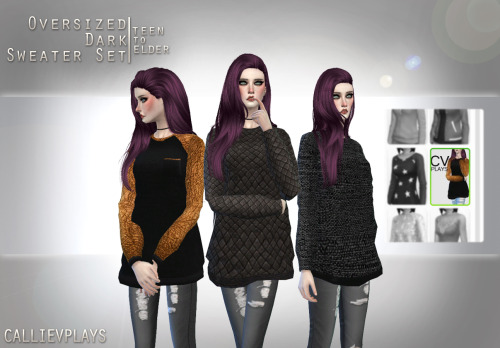 Sims 4 Oversized dark toned sweaters at CallieV Plays