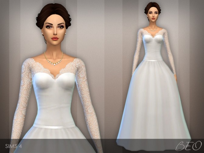 Sims 4 Wedding dress 25 V.2 at BEO Creations