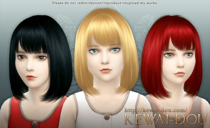 Sims 4 Cecile Child hair at KEWAI DOU