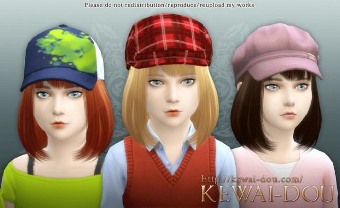 Sims 4 Cecile Child hair at KEWAI DOU