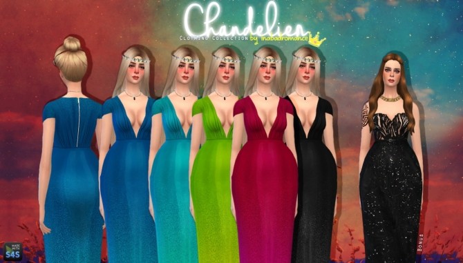 Sims 4 Chandelier dresses at In a bad Romance
