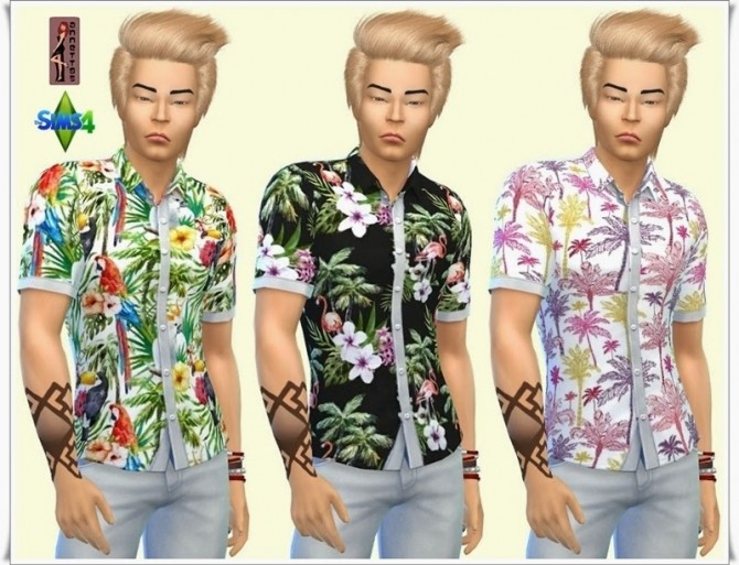 Sims 4 Shirts & Shorts Hawaii at Annett’s Sims 4 Welt
