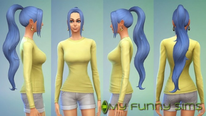 Sims 4 Nefertari ponytail hair at My Funny Sims