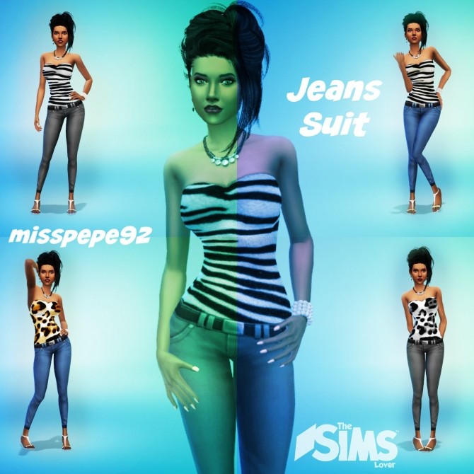 Sims 4 Jeans suit by MissPepe92 at The Sims Lover