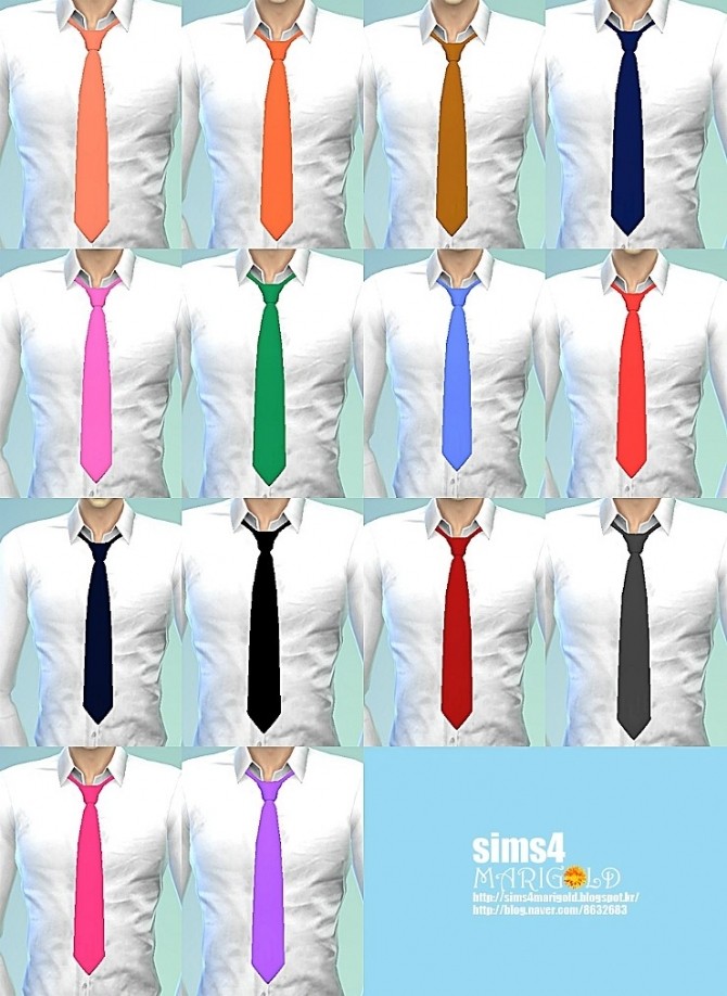 Sims 4 Male necktie tight version at Marigold