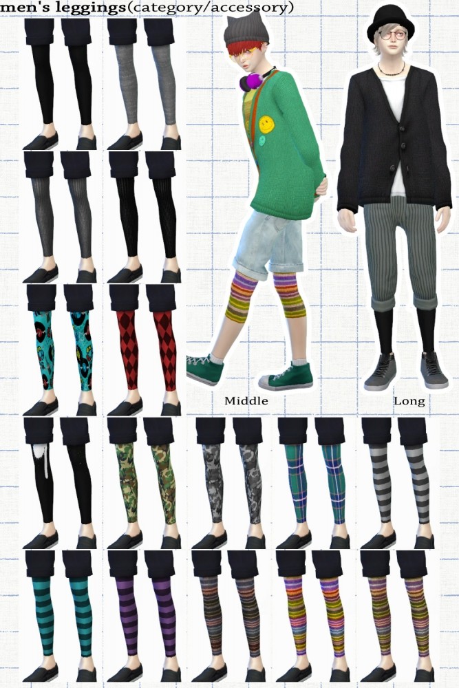 Sims 4 Men’s leggings sets at Imadako
