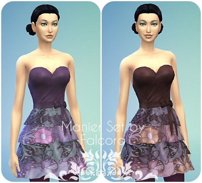 Sims 4 Manier Set 10x F dresses at Petka Falcora