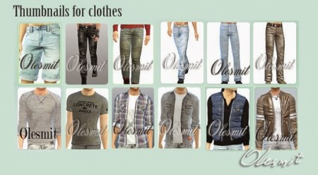 Thumbnails for clothes at OleSims
