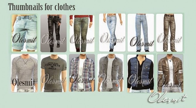 Sims 4 Thumbnails for clothes at OleSims