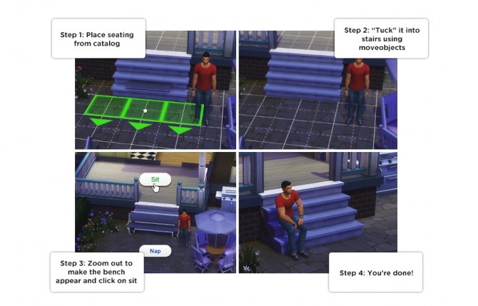 Sims 4 Sit on stairs mod at LumiaLover Sims