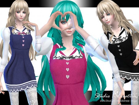 Maid dress Miya Retexture at Studio K-Creation » Sims 4 Updates