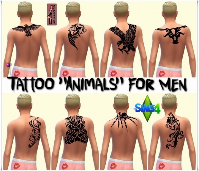 Sims 4 Animals tattoos for males at Annett’s Sims 4 Welt
