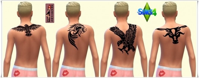 Sims 4 Animals tattoos for males at Annett’s Sims 4 Welt
