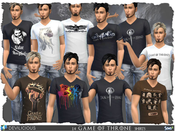 Sims 4 Game Of Thrones Male Shirts by Devilicious at TSR