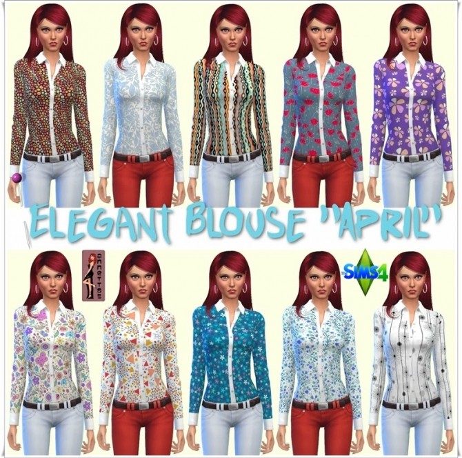 Sims 4 April Elegant Blouse at Annett’s Sims 4 Welt