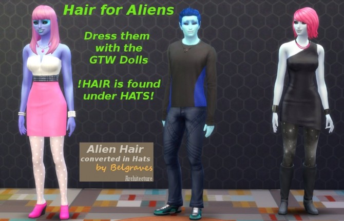 Sims 4 17 Alien Haircuts (from HAIR to HATS) at Leander Belgraves