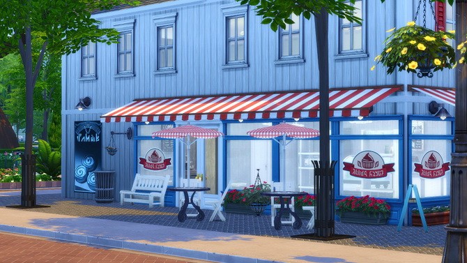 Sims 4 Brumfield’s Bakery lot for Magnolia Promenade at Jenba Sims