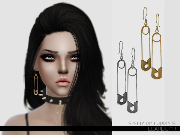 Sims 4 Safety Pin Earrings by Leah Lillith at TSR