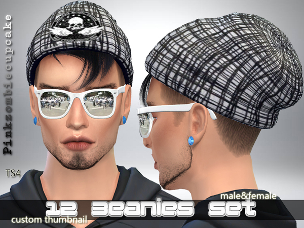 Sims 4 12 Beanies Set by Pinkzombiecupcakes at TSR