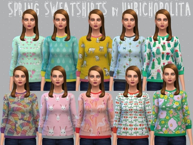 Sims 4 Spring sweetshirts at Un bichobolita