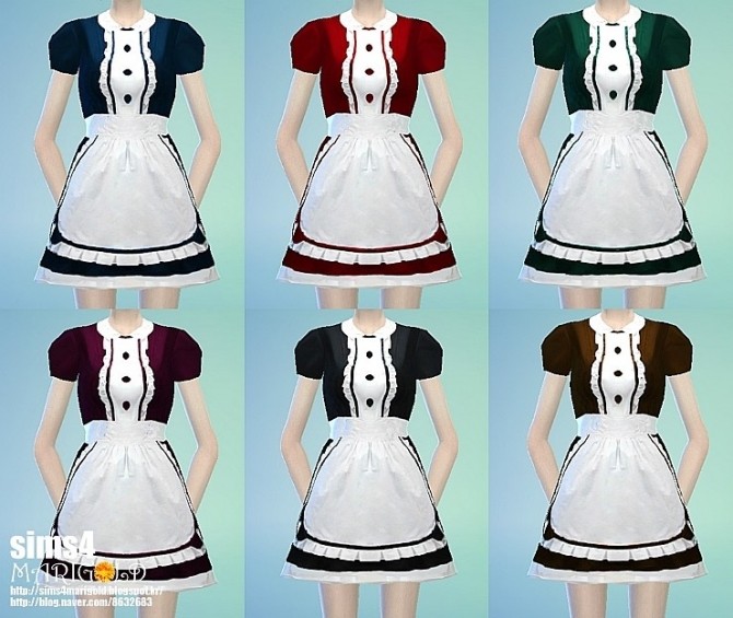 Sims 4 Maid onepiece outfit at Marigold
