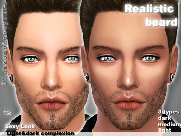Sims 4 Realistic beard by Pinkzombiecupcakes at TSR