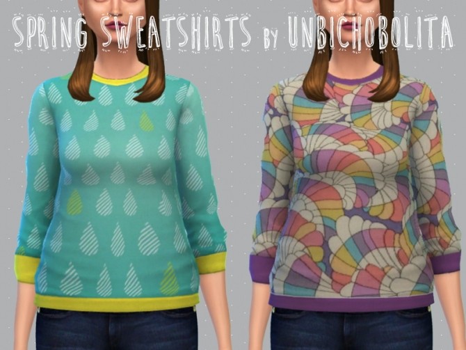 Sims 4 Spring sweetshirts at Un bichobolita