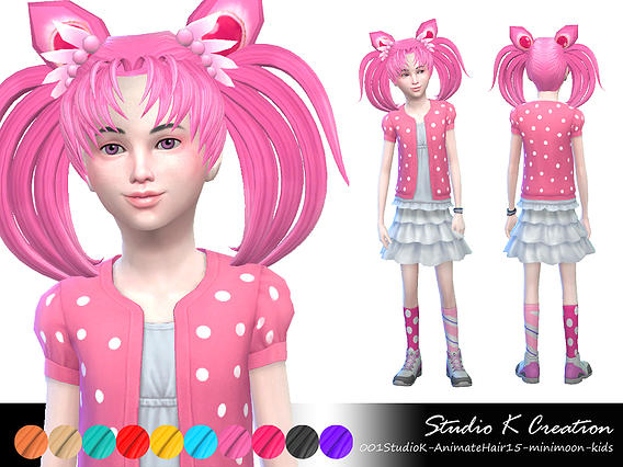 Sims 4 Animate hair 15 Mini Moon at Studio K Creation