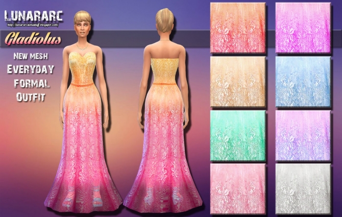 Gladiolus Wedding Dress at Lunararc » Sims 4 Updates