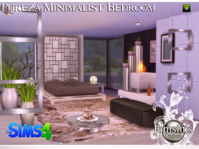 Sims 4 Pureza Minimalist bedroom at Jomsims Creations