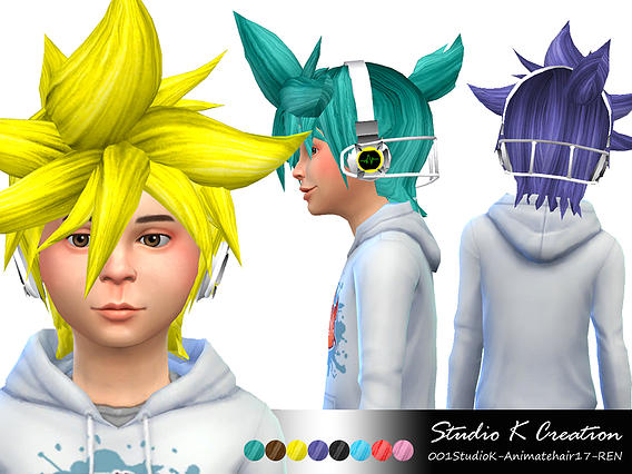 Sims 4 Animate Hair 17 REN at Studio K Creation
